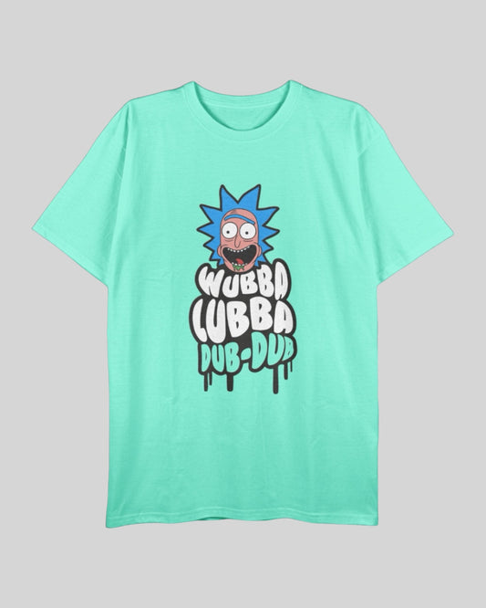 Camiseta Unisex Regular Size Verde Menta Rick y Morty