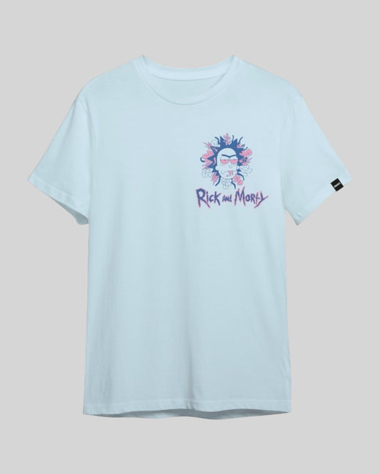 Camiseta Unisex Regular Size Azul Bebé Rick y Morty