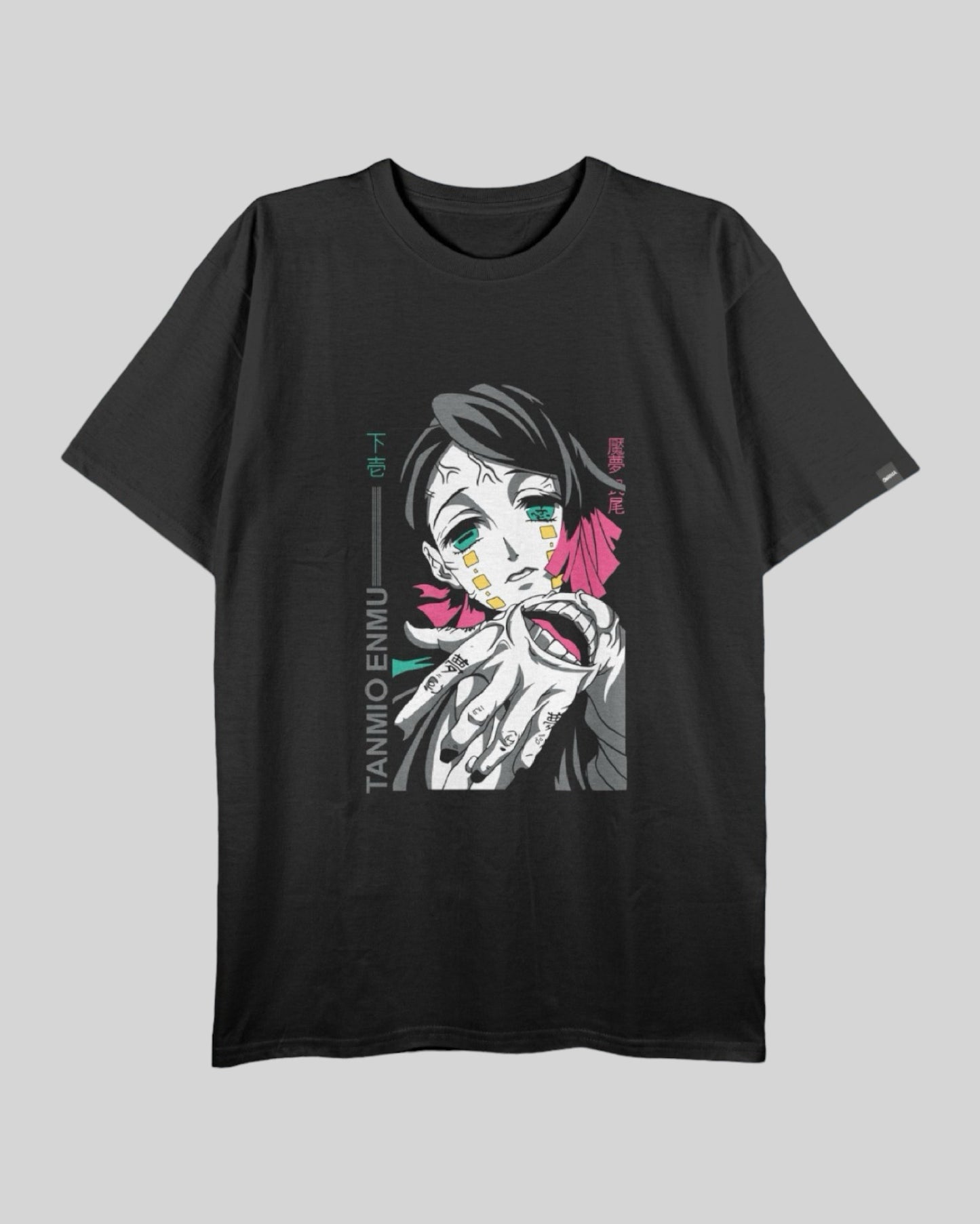 Camiseta Unisex Regular Size Negra Kimetsu No Yaiba "Las Lunas"