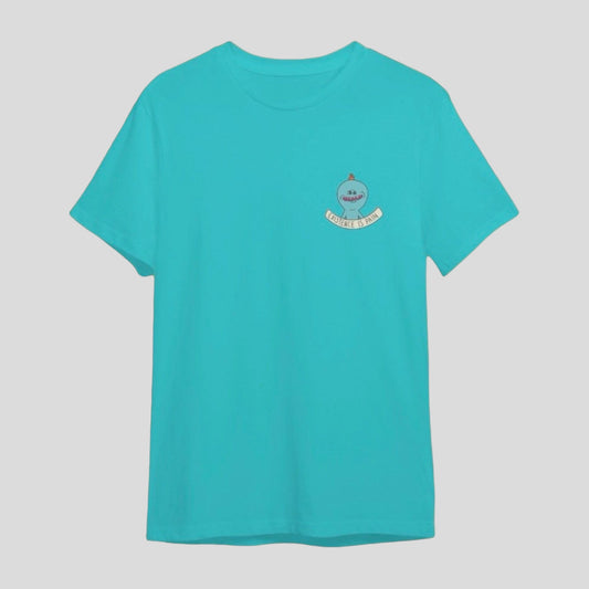 Camiseta Unisex Regular Size Azul Celeste Rick y Morty