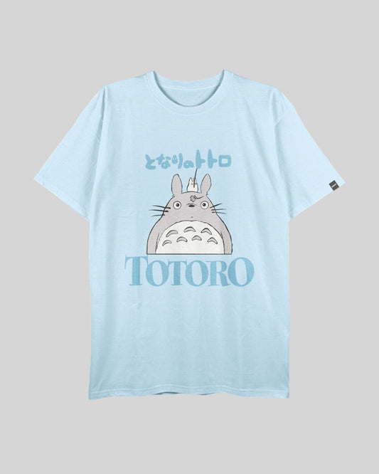 Camiseta Unisex Regular Size Azul Bebé Totoro