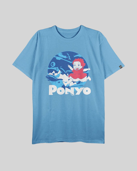 Camiseta Unisex Regular Size Azul Capri Ponyo