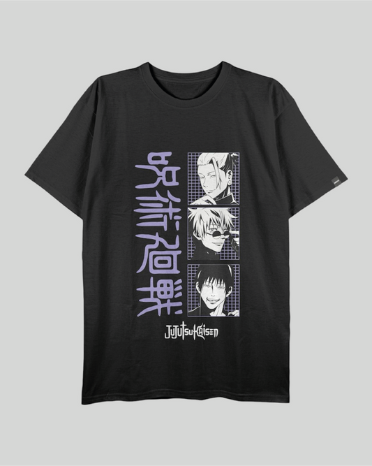 Camiseta Unisex Regular Size Negra Jujutsu Kaisen